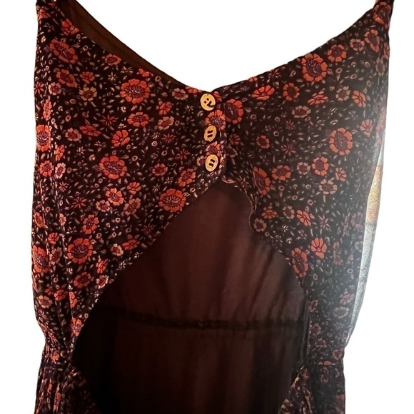 American Eagle‎ Outfitters Purple/ Pink Sleeveless Boho Floral Maxi Dress Small - Picture 4 of 5